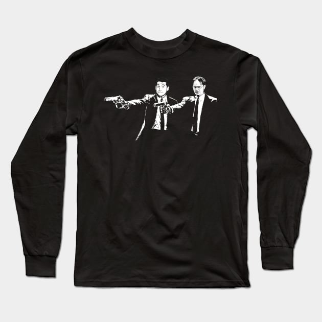 The Office US Dwight Michael Banksy Pulp Fiction Long Sleeve T-Shirt by Bevatron